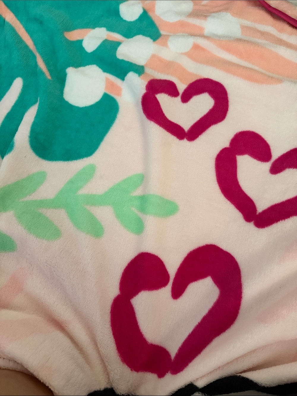 Sanrio Hello Kitty Plush Throw with Hot Pink Bow and Multicolor Accents - Picture 6 of 6